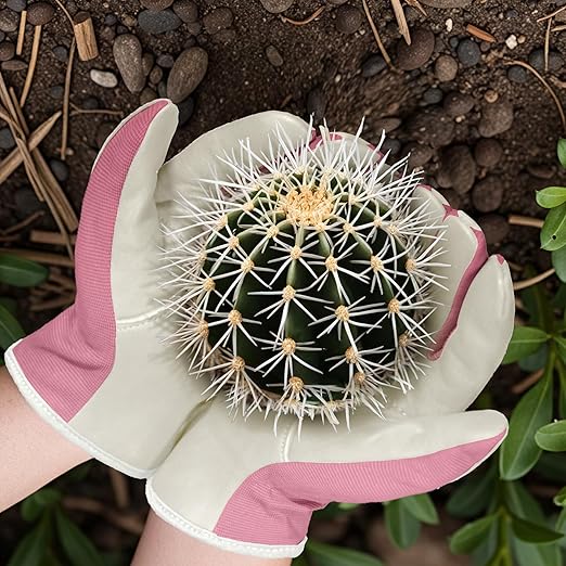 Gardening Gloves, Garden Gloves for Women and Men, Thorn Proof Working Gloves, Durable Leather Work Garden Gloves for Yard & Outdoor Work, Purple, M