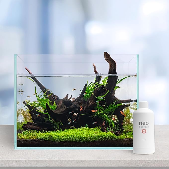 Neo Solution 2 Aquarium Plant Fertilizer - Micronutrient Liquid Fertilizer with Iron, Boron, Molybdenum, Calcium for Balanced Growth & Enhanced Red Colors in Aquatic Plants - 1000ml
