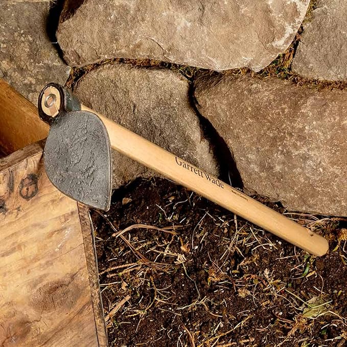 Kings County Tools Leaf-Shaped Hoe for Furrowing, Digging, Aeration, and Weeding | Solid Steel Head | 16.5" European Ash Wood Handle