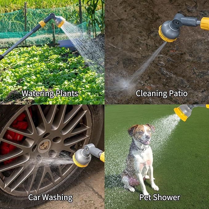 29”-43”Long Telescopic Tube Metal Watering Wand,Water Hose Sprayer Nozzle,180° Swivel Head|10 Spray Patterns|Flow Control, Perfect Garden Hose Wand to Water Hanging Baskets, Shrubs