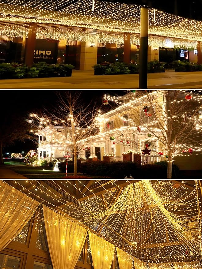 Christmas Lights with 1000 LEDs, 328FT Extra Long Plug in Fairy String Lights for Outdoor Tree and Indoor Décor, 8 Modes & Timer, IP65 Waterproof Lights for Yard Garden Decor (Warm White)