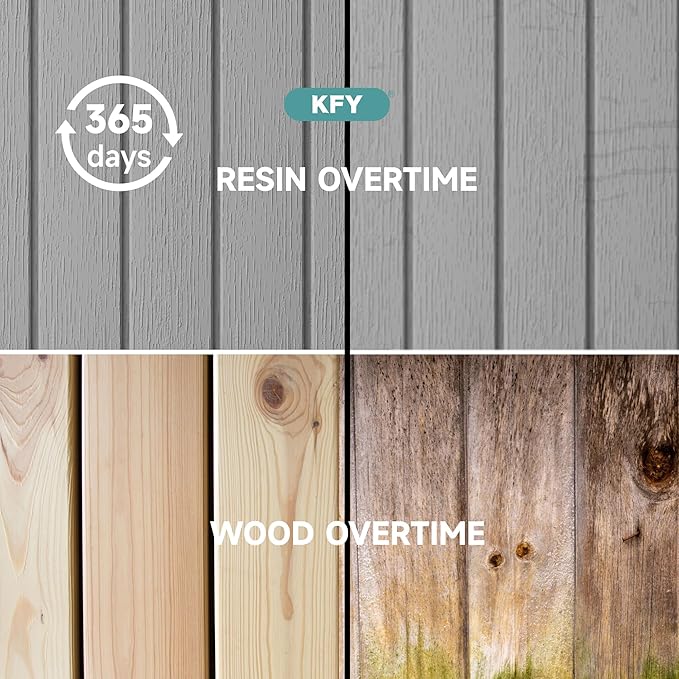 50 Gallon Waterproof Resin Deck Box, UV Resistant Outdoor Storage for Garden, Patio, Porch, Delivery, Striped Black & White