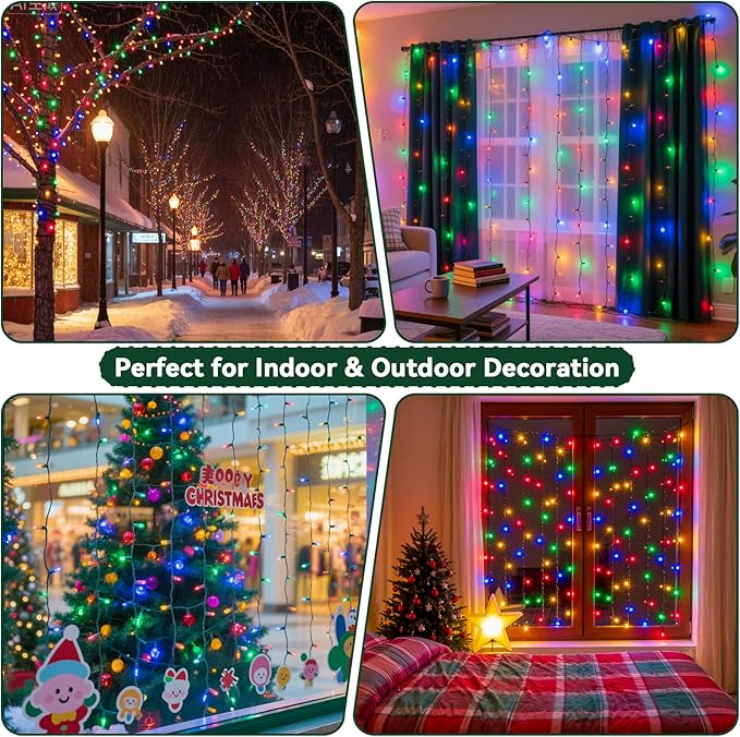 Christmas Lights Indoor Outdoor Waterproof, 132FT 400 LED Multicolor String Lights for House Decorations, Ideal for Christmas Trees, Wedding, and Party