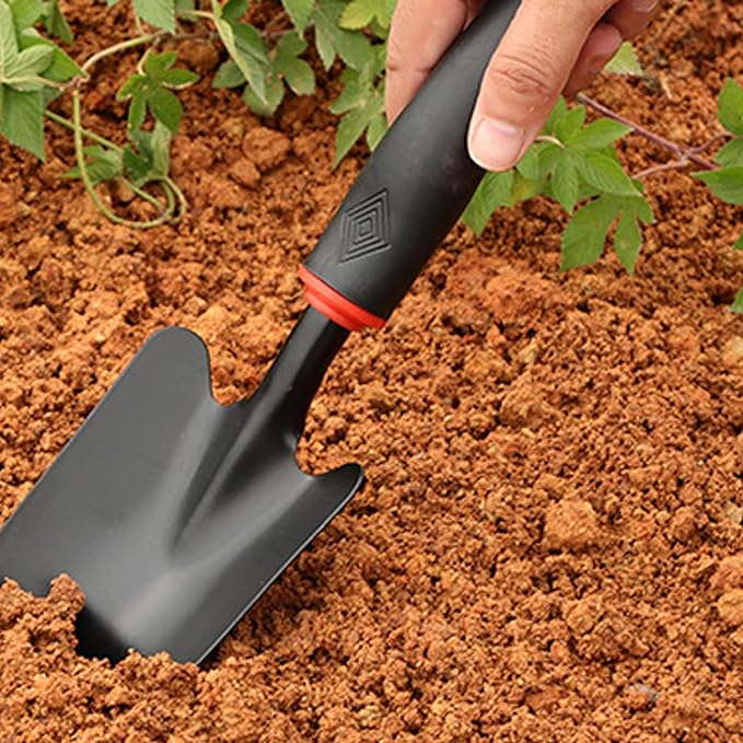 Garden Tool Shovel for Digging Gardening Trowel for Lawn Planting Stainless Steel Spade Rubber Handle Anti Slippery