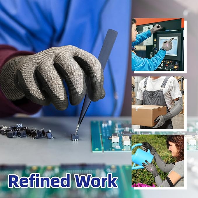 Schwer AIR-SKIN Cut Resistant Work Gloves AR5918 with Extreme Lightweight&Thin, Safety Cutting Gloves for Fishing, Refined Work, Garden, Touch-screen, Non-PFAS, 3D-Comfort Fit, Breathable, 2 Pair (M)