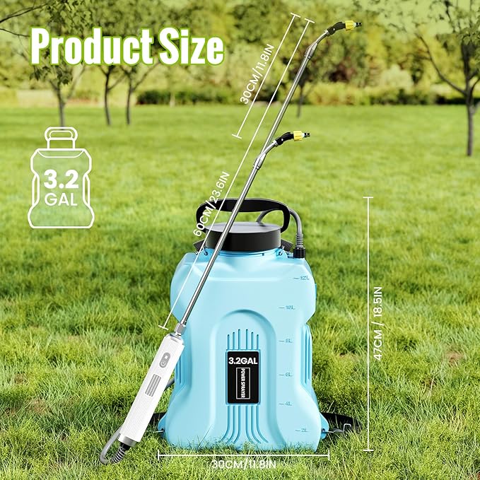 Sprayers in Lawn and Garden - 3.6 Gallon Battery Powered Sprayer with Pump, Telescopic Wand,Water Hose Nozzle - Portable Yard Sprayer for Weed Control, Fertilizing, Watering