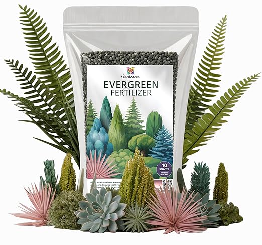 Gardenera Evergreen Fertilizer β All-Purpose Granular Plant Food for Outdoor Trees and Shrubs, Azaleas, Magnolias, Pines & Arborvitae β Slow-Release Formula (10 Quarts)