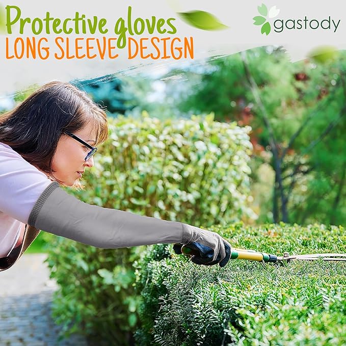 Long Sleeve Gardening Gloves Women and Men - Long Cuff Garden Gloves, Multipurpose Heavy Duty Outdoor and Indoor