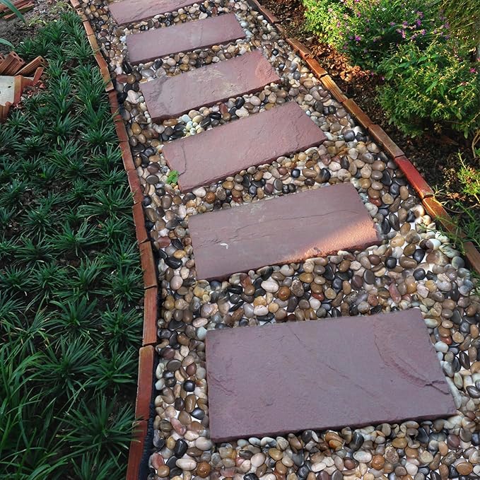 Calofulston 30LB River Rocks for Plants, Decorative Polished Stones for Garden Landscaping, Planters, Indoor and Outdoor Decor, Mixed Color, 1-1 3/4 Inch