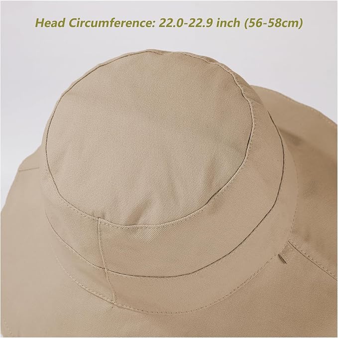 vidsel Womens Sun Hats Wide Brim Reversible Bucket Cotton Hat Packable Summer Travel Cap with Hat Clip,UV Protection