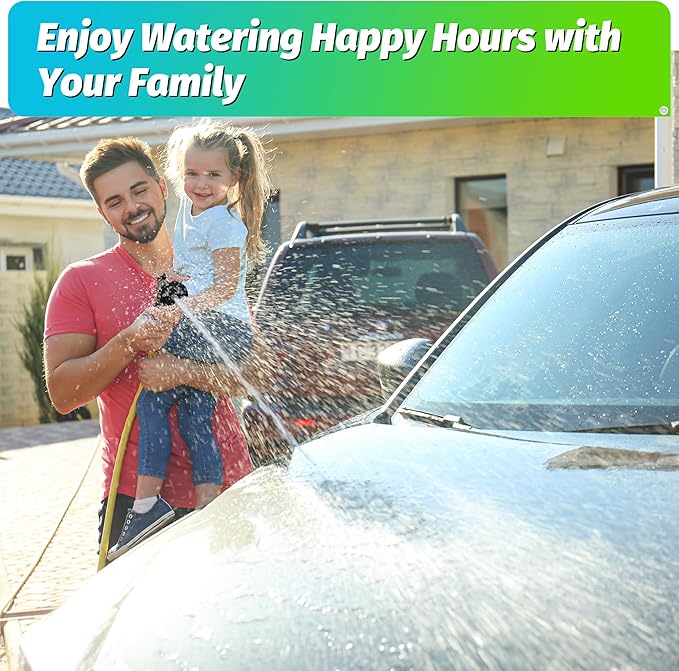 AUTOMAN Garden Hose Nozzle - 2 Pack, 100% Metal High Pressure Spray Nozzle, Labor-Saving Design, Heavy Duty for Garden Watering, Car Washing, Window Cleaning, Pets Bathing