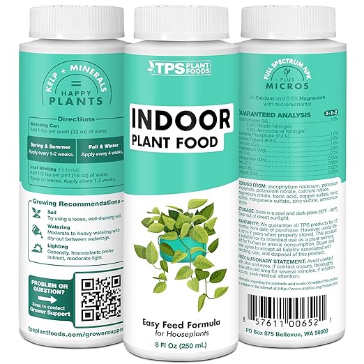 TPS NUTRIENTS Indoor Plant Food for Houseplants, Liquid Fertilizer, 32 oz (1 Quart)