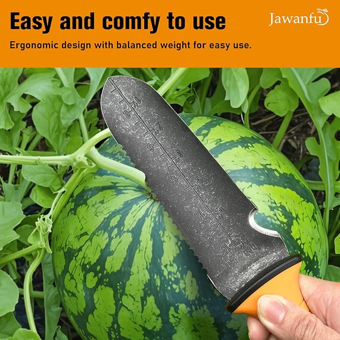 Garden Knife with Sheath, Gardening Tool, Stainless Steel Multi-Purpose Garden Supplies, Ergonomic Handle Hori Hori Knife for Digging, Weeding and Gardening, 7" Stainless Steel Blade, Father's Day Gift