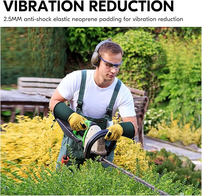 Vgo... Safety Work Gloves Men,Extra-long Cuff, Cow Grain Leather,Puncture-proof, Thornproof, Durability, Touchscreen,Gardening (1 Pair,Size XS, Golden Green, CA7472)