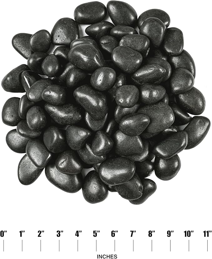 MSI Decorative Polished Black Pebbles, 0.8 inch - 1.2 inch, 40 lb. Bag