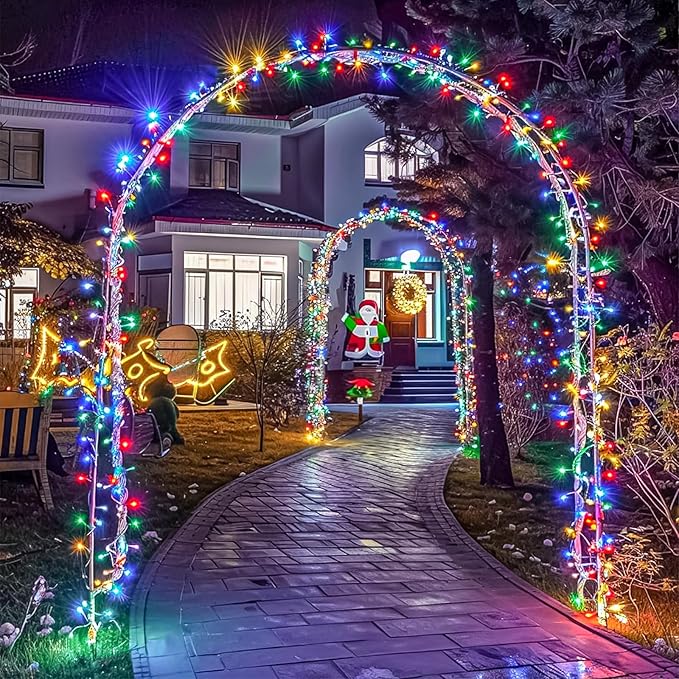 328FT 1000 LED Christmas Lights, Plug in Multicolor Christmas Tree Lights Outdoor with Timer and 8 Modes, Green Wire Waterproof String Lights for Indoor Yard Patio Xmas Holiday Decorations