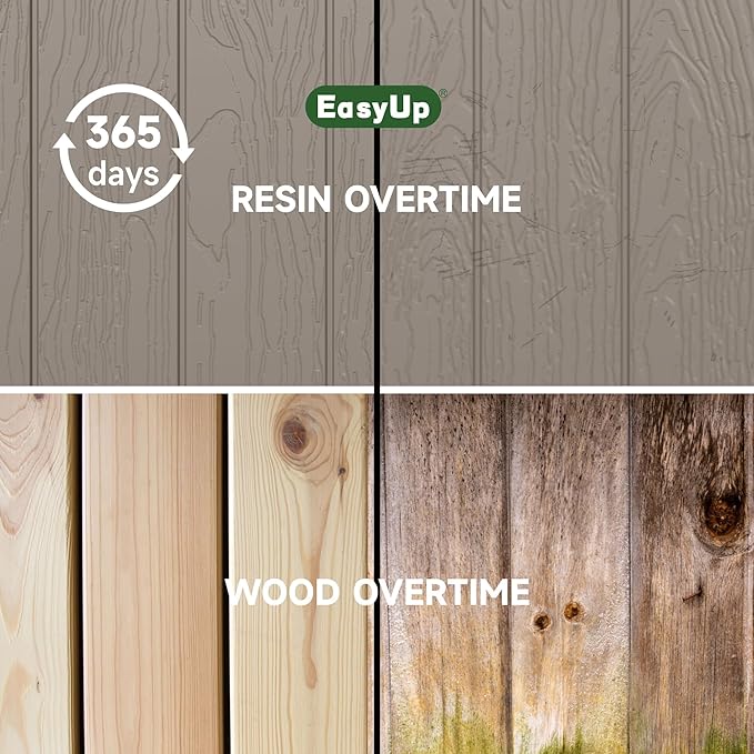 EasyUp 260 Gallon Deck Box Waterproof, UV Resistant Resin Outdoor Storage Box with Hydraulic Rod, Lockable Design and Enhanced Durability for Patio, Garden, and Poolside Use