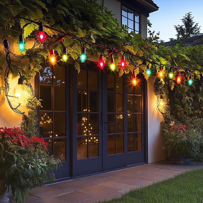 TW SHINE C6 Christmas String Lights, 200 LED 66 FT Christmas Lights Outdoor with 8 Modes Timer, Waterproof Connectable for Indoor Yard Xmas Tree House Christmas Decorations (Multi-Colored)