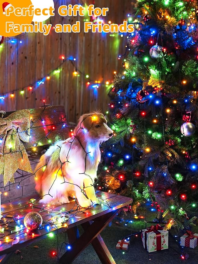 328 FT 1000 LED Christmas Lights, Waterproof Outdoor String Lights with Remote and Timer, Christmas Tree Lights with 8 Modes Dimmable, Fairy Lights for Holiday Decor (Multicolor)