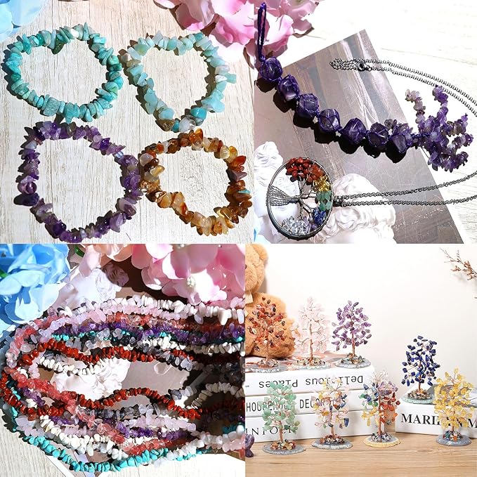 QINJIEJIE White Howlite Crystals Chips Natural Stone Gravel Bulk Crushed Rocks Pieces Polished Quartz Stone 0.55Lbs Decorative Fish Tank Pebbles Vase Filler Irregular Shaped Tumbled Gemstone for Home