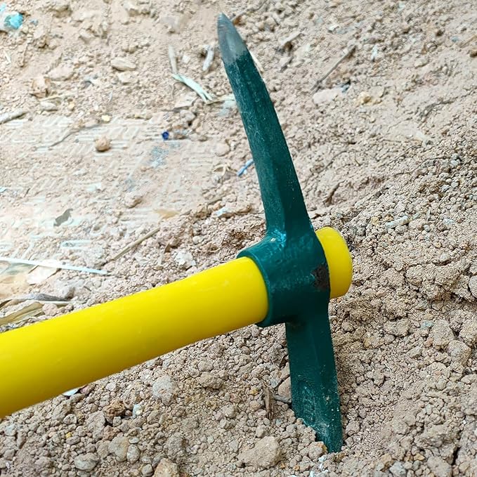ZOENHOU 2 PCS 15 x 10 Inch Garden Pick, Heavy Duty Cutter Mattock Hoe with Fiberglass Handle, Pick Axes for Digging Stumpy Flower Beds
