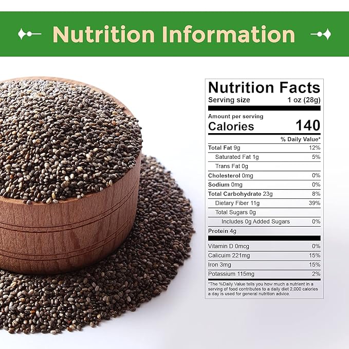 Sincerely Nuts Black Chia Seeds - Natural Superfood | Raw, Gluten-Free, Vegan & Kosher | Healthy Food Perfect for Oatmeal, Shakes, Smoothies | Source of Protein Omega 3, Fiber. 3 (LB) Bag