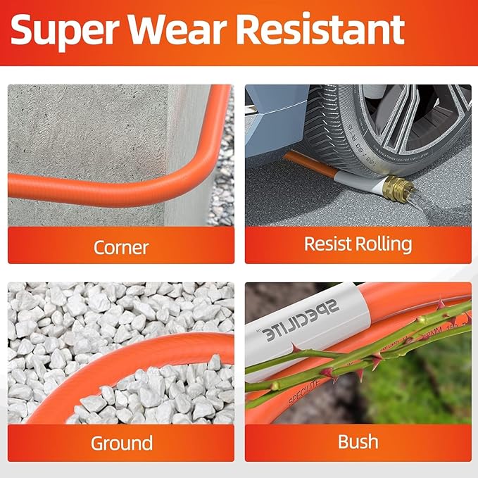 SPECILITE Garden Water Hose 15 ft x 5/8 in with Female to Female Connector, Small Leader Hose for Hose Reel, Heavy Duty, Flexible & Lightweight, Water Pipe, Outdoor Water Hose Extension Adapter