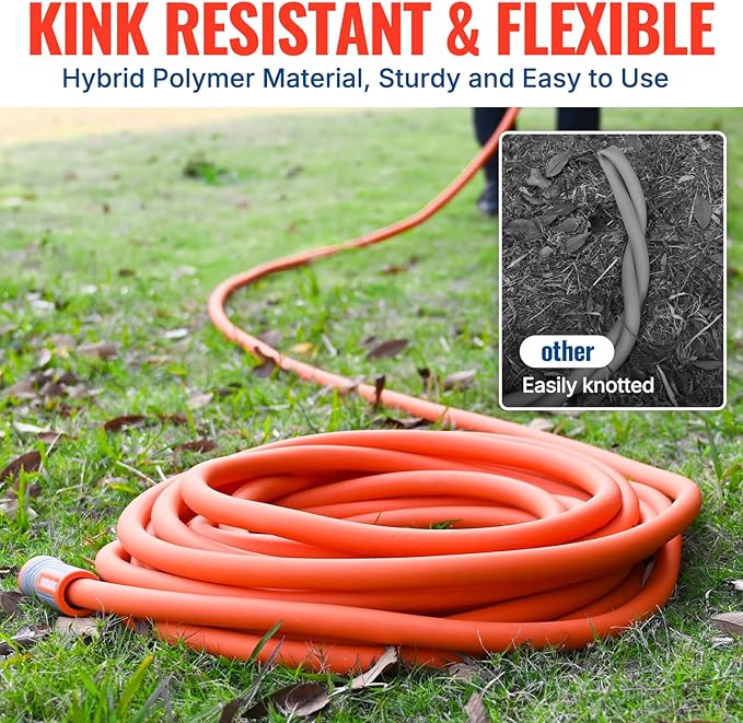 YAMATIC Heavy Duty Garden Hose 5/8 in x 40 ft with Swivel Fitting, Super Flexible Water Hose, All-weather, Lightweight, Burst 600 PSI