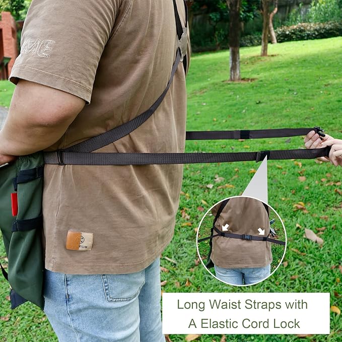 Extra Gardening Apron Waterproof Cross Back Apron, 600D Heavy Duty Apron Harvest and Large Quick Release Pockets