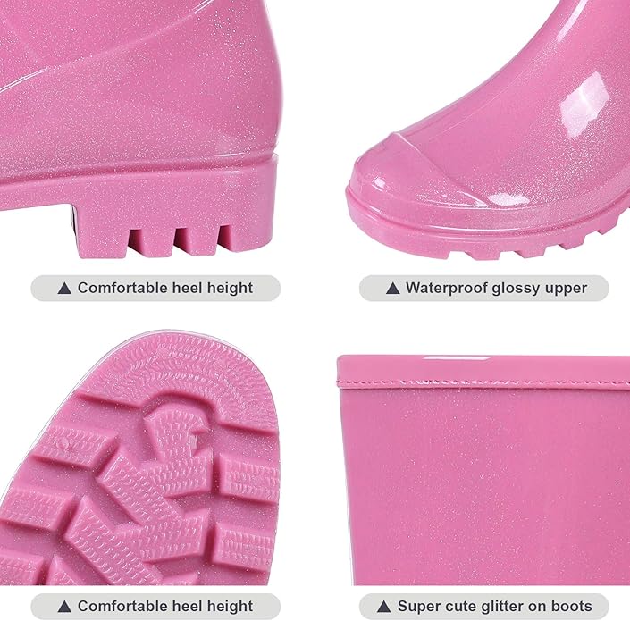 Evshine Women's Mid Calf Rain Boots Waterproof Garden Shoes