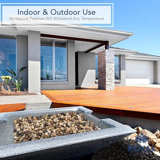 Royal Imports 5LBS River Rocks Decorative Ornamental Pebbles, Garden Landscaping Stones, Gravel Filler for Plants, Vases, Succulents, Home Decor, Aquariums, Crafting, Animal Habitat - Small Natural