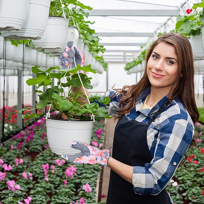 Womens Gardening Weeding Working Gloves, Leather Garden Glove for Women Thorn Proof No Stab for Digging, Planting,Pruning