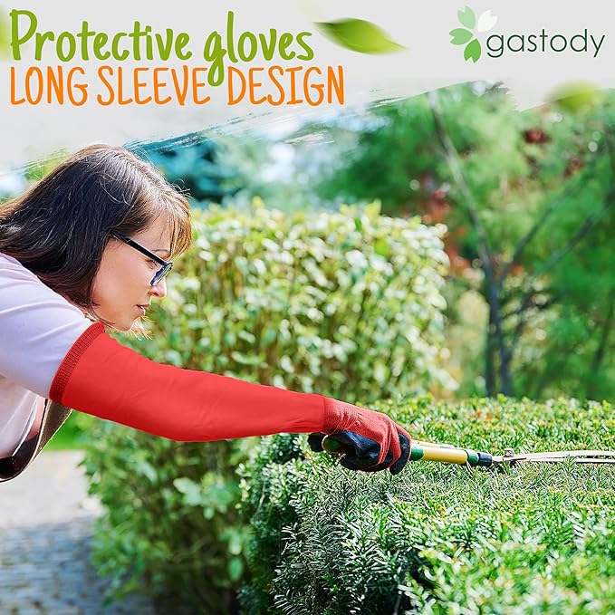Long Sleeve Gardening Gloves Women and Men - Long Cuff Garden Gloves, Multipurpose Heavy Duty Outdoor and Indoor