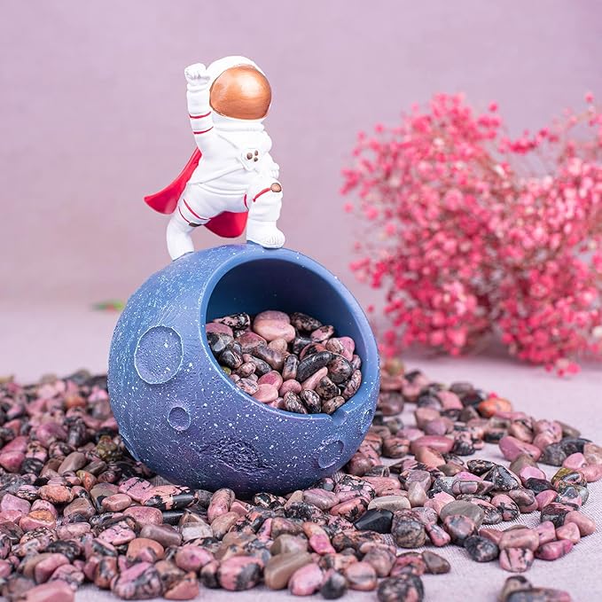 Polished Rhodonite Crystals - 72 Pcs, 0.5" 10 oz Handpicked Natural Tumbled Gemstones Rocks, Pebbles for Reiki, Chakra, Healing Home Decor