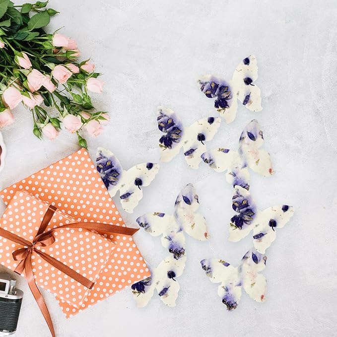 Butterfly Seed Paper – 50pcs Large Purple Plantable Wildflower, Writable & Plantable Gift for Moms, Plant Lover, & Teachers, Ideal for Weddings, Baby Shower, Memorial, & Celebrations