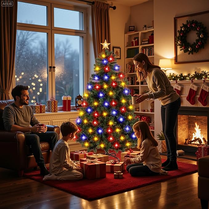 Northroad 5ft Pre-lit Artificial Christmas Tree, Prelit Xmas Tree w/600 Branch Tips & 150 UL Listed Lights with Remote Control,Timer for Xmas Decoration,Green