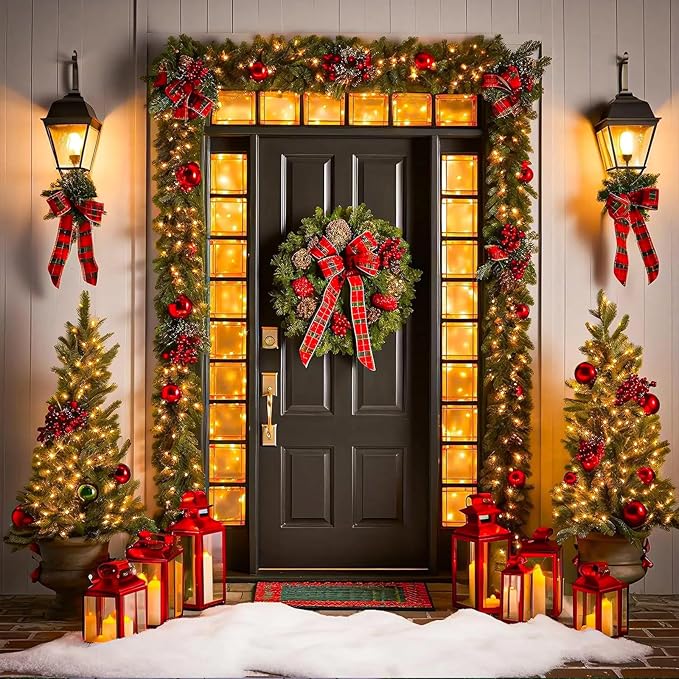 100FT 300 LED Christmas Lights Outdoor, Warm White Christmas Tree Lights with 8 Modes Waterproof, Plug in Connectable Green Wire String Lights Indoor for Patio Garden Xmas Party Decorations