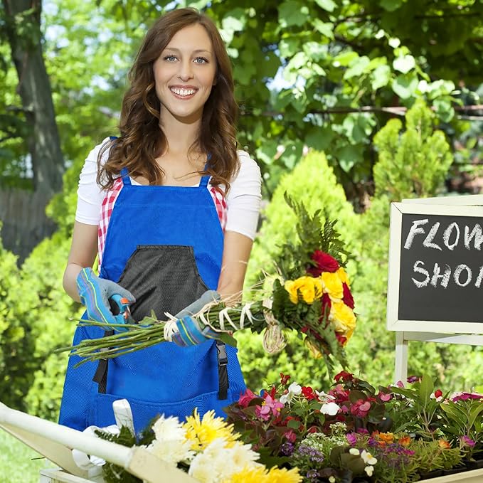 Gardening Apron, Garden Apron with Quick Release Pockets,Water Resistant Oxford with Adjustment Cross Strap,Farm Work