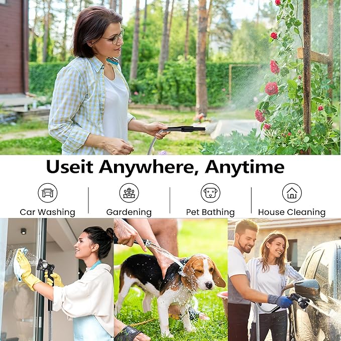 150 ft Garden Hsoe - 2025 New 304 Stainless Steel Garden Hose with 10-Function Spray Gun, 3/4'' Copper-Chrome Fittings – Lightweight, Durable, and Kink-Free, Metal Water Hoses for Gardening