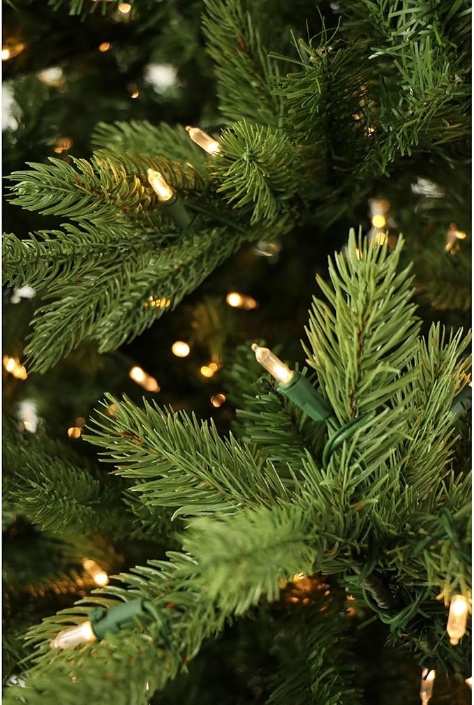 Fraser Hill Farm Woodside Pine Christmas Tree, 9 Feet Tall, Artificial Holiday Tree Includes White Incandescent Smart Lights with Easy to Connect Features