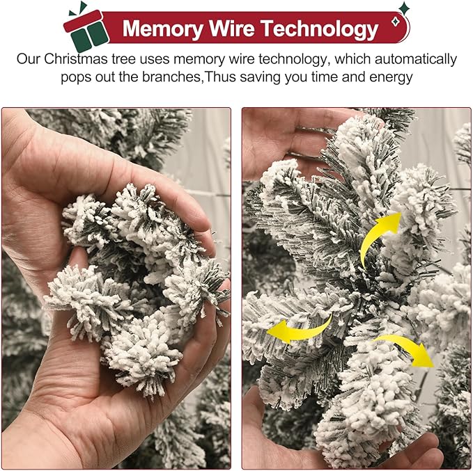 4 FT Snow Flocked Christmas Tree with 455 PE&PVC Mixed Branch Tips,Unlit Artificial Skinny Pencil Christmas Tree with 19 Pine Cones,Hinged Premium Xmas Slim Fir Trees for Home,Office,Party Decoration