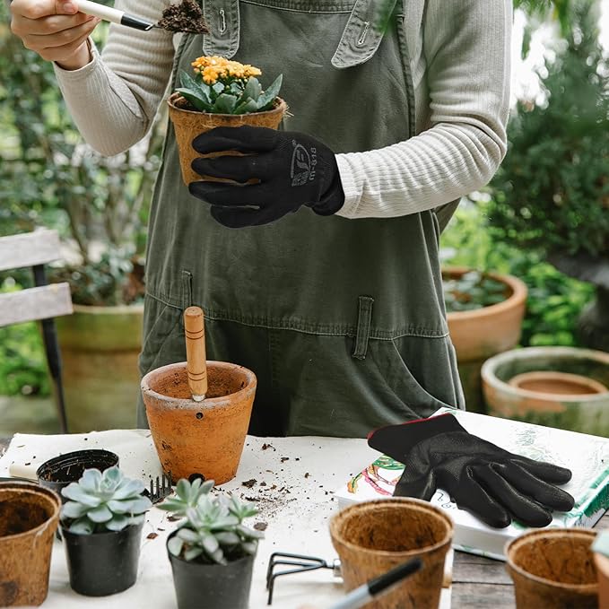 120 Pairs Gardening Work Gloves Bulk for Men Women, Breathable Nitrile Rubber Coated Garden Gloves Dipped Gripping Working Gloves for Construction, Gardening, 9.1 Inch