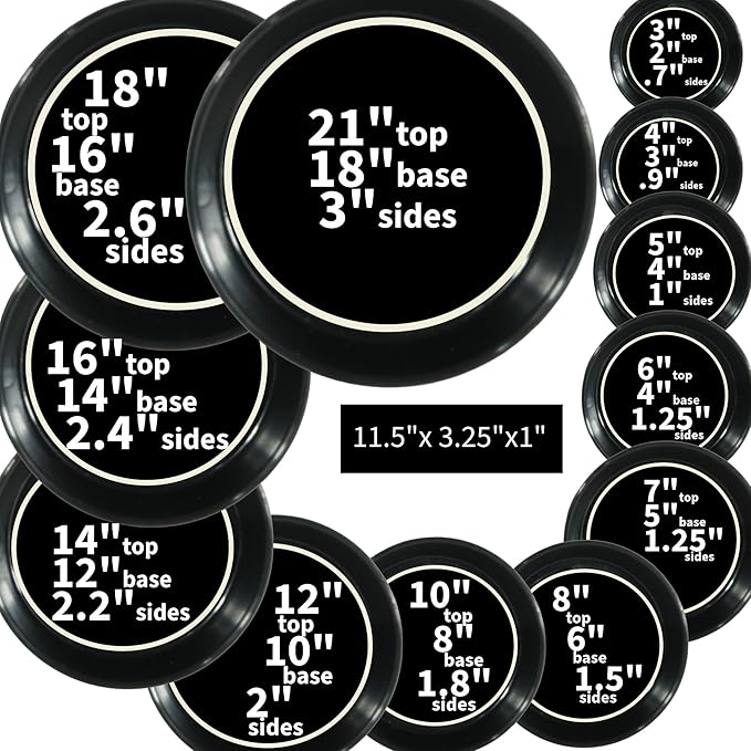 Saucers 18 Inch (16.3 Inch Base) Case of 5 Plant Saucers - Black Colored Polypropylene Made in USA