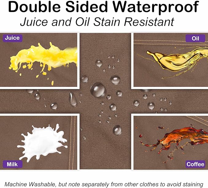 Chef Apron for Men Women with Gift Box Pack, Cross Back Apron with Pockets for Kitchen Cooking Baking Artist Painting, Cotton Canvas Work Aprons for Shop, Garden, Restaurant, Cafe (Brown, M to XXL)