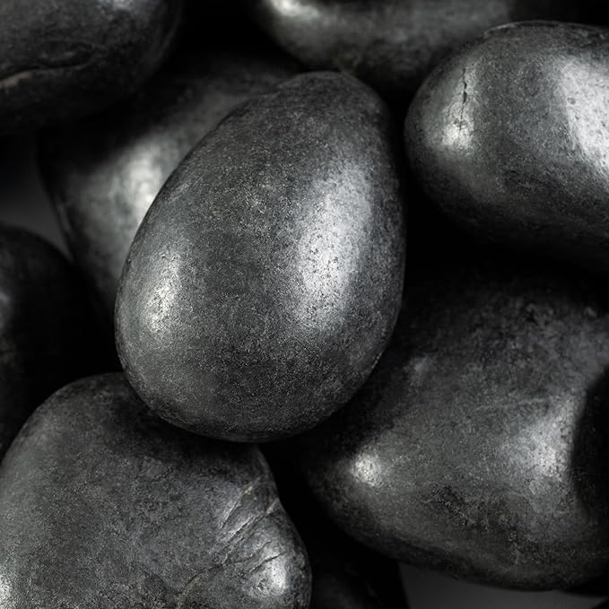 MSI Decorative Polished Black Pebbles, 1.2 inch - 2 inch, 40 lb. Bag