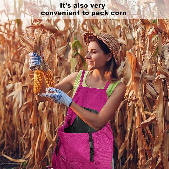 Gardening Apron, Garden Apron with Quick Release Pockets,Water Resistant Oxford with Adjustment Cross Strap,Farm Work