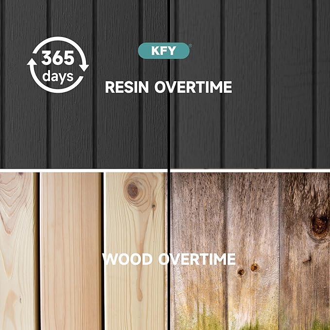 50 Gallon Waterproof Resin Deck Box, UV Resistant Outdoor Storage for Garden, Patio, Porch, Delivery, Striped Black