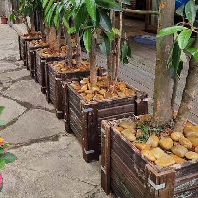 40 lbs Yellow River Rocks for Landscaping, 1-2 Inch Polished Pebbles for Indoor Plants, Decorative Rocks Stones for Fish Tank, Vases, Aquariums, Fountains, Pathways, Backyard and Garden