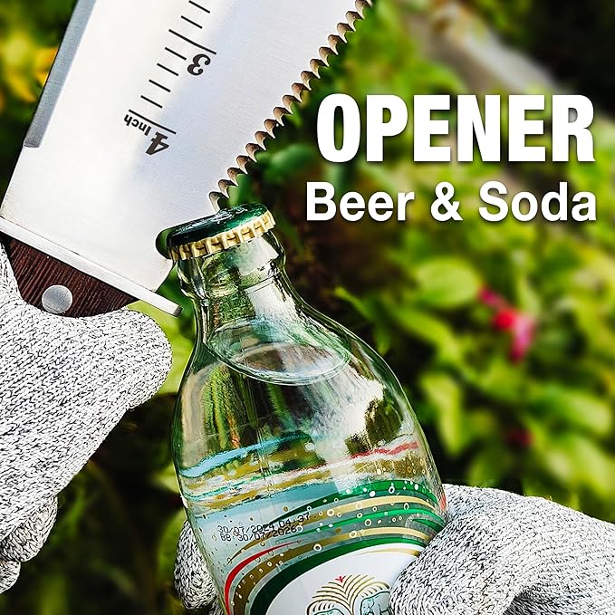 4-in-1 Hori Hori Garden Knife Heavy-Duty Small Gardening Trowel, for Quick Digging, Cutting, Weeding