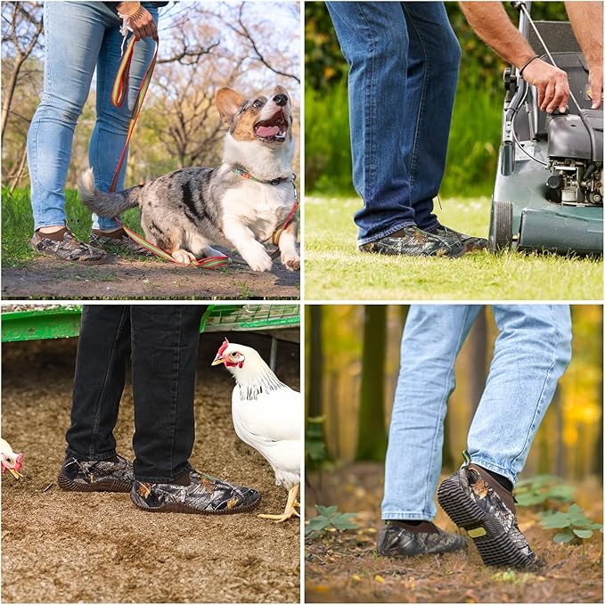 Trudave Garden Shoes for Men & Women, Waterproof Rubber Shoes with 4.5mm Neoprene, Womens Rain Boots for Gardening,Size 6-13